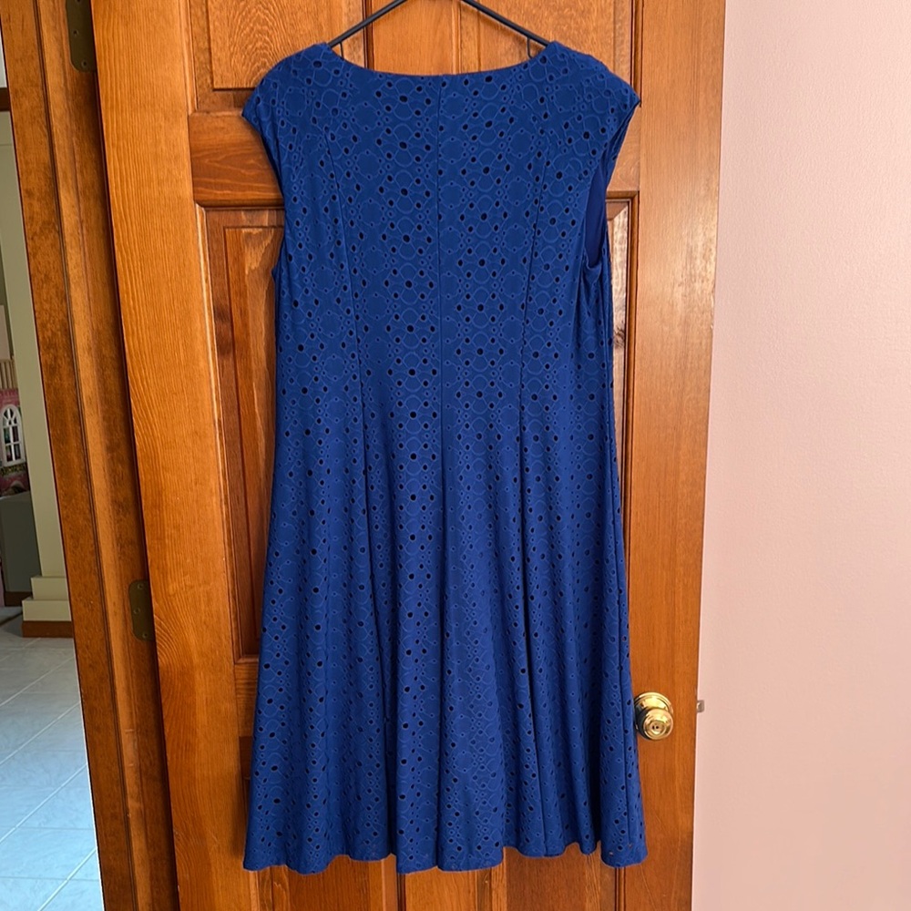 Sabrina Blue Royal Blue Eyelet Dress - Picture 3 of 4